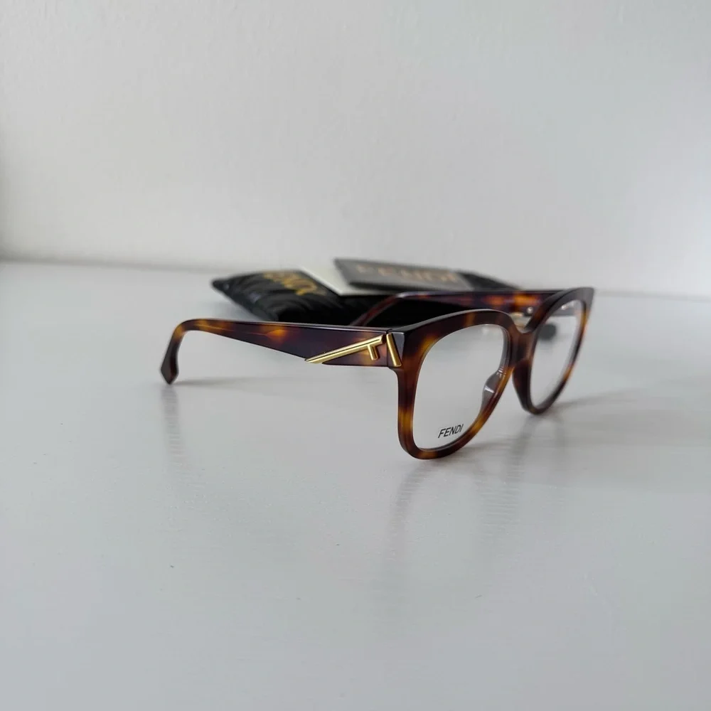 New! Fendi Tortoise Shell Glasses FE50064I 053, Authentic